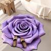 3D Rose Golvmatta Absorberande Blommig Badrumsmatta med Halkfri Baksida Realistisk Blomma Dekorativ Matta för Sovrum Vardagsrum Entré