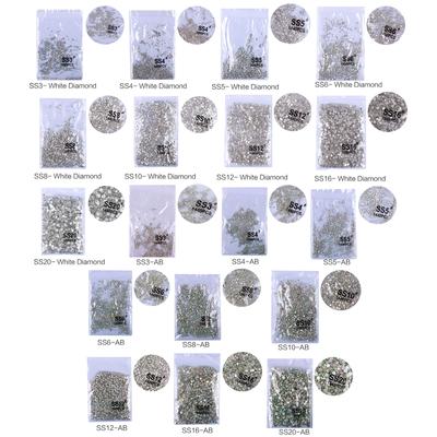 1440Pcs Crystal Flat Back Round Shape Rhinestones Mixed Nail Gems Gemstones Flatback Glitter Glass Stones Rhinestones