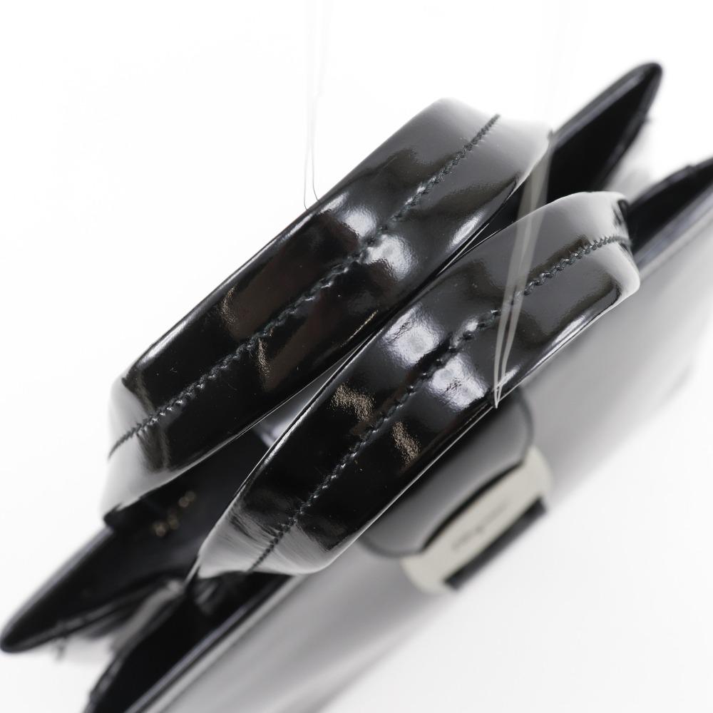 Salvatore Ferragamo Vala Handbag Black Patent Leather Women Used