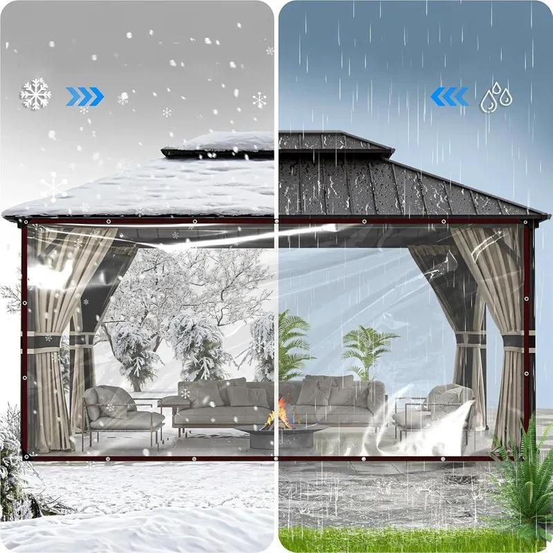 Transparente Plane Außen-Regenschutz Terrasse Klares Sichtfenster Pavillon Wasserdichtes Tuch Pflanzen Schuppenabdeckung Gewächshausfolie