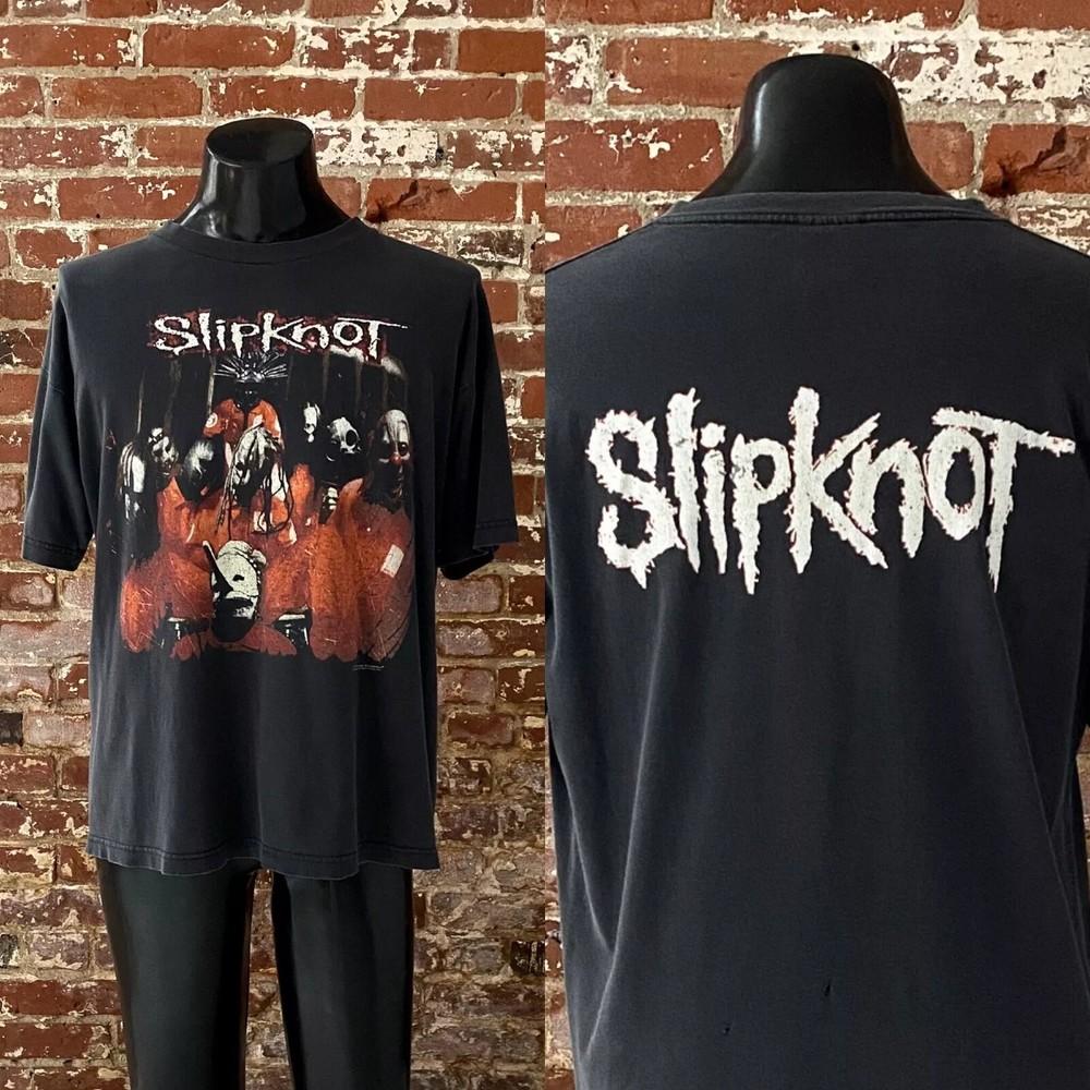 Slipknot Band Self Titled 2 Side Black Short Sleeve Cotton Tshirt Reprint Unisex T-Shirt S
