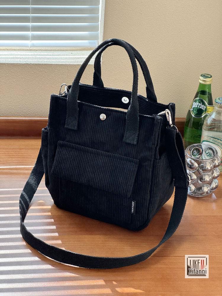 

Оригинальная вельветовая сумка-тоут с несколькими карманами - Универсальная ручная сумка-мессенджер и сумка для ланча для студентов