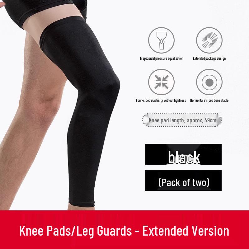 

Unisex Extended Leg Protection Sports Gear: Long Style Knee Pads & Socks for Basketball, Running, Thigh & Calf Support Size S (Weight 80-120 jin)