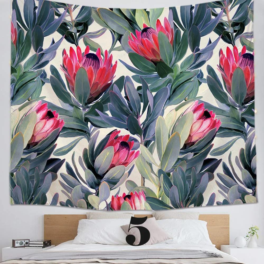 Watercolor Painting Floral Decorative Tapestry Home Wall Living Room Office Decorative Tapestry