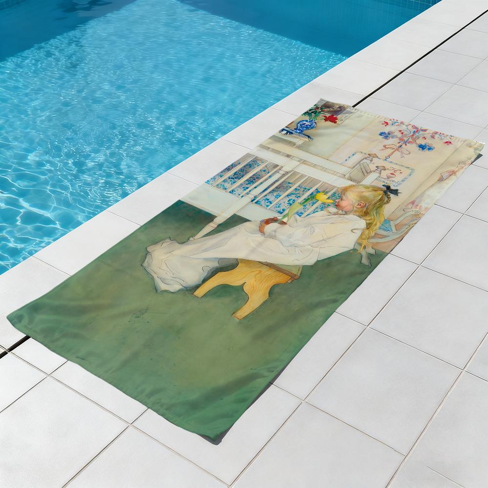 Asciugamano Arte Donna Spiaggia Asciugatura Rapida Morbido Asciugamani Piscina Regalo per Viaggio Palestra Doccia Campeggio sport