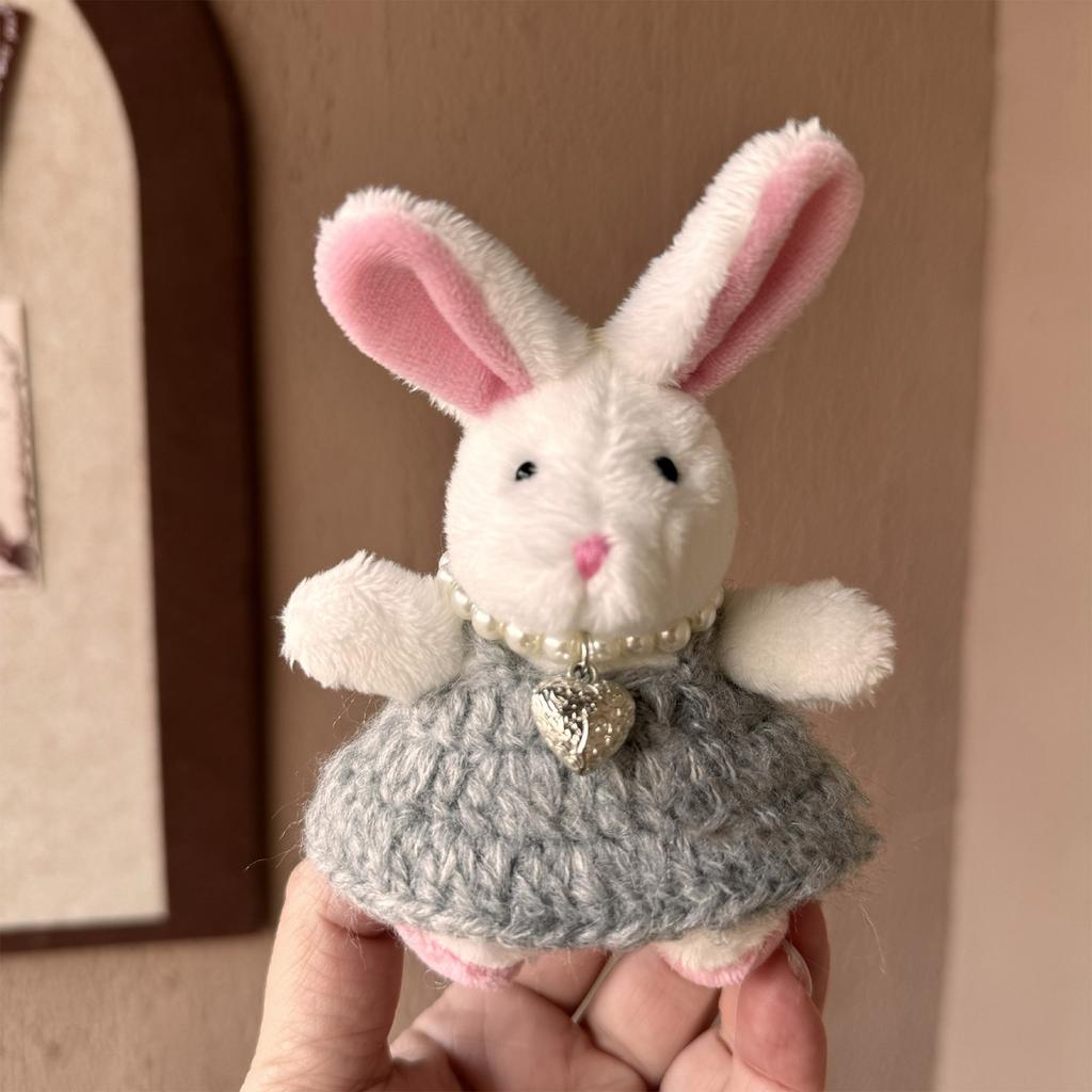 Fashion Cute Plush Rabbit Charm Keychains Pendant Hanging Ornament Keyring Backpack Decoration Jewelry for Women Girls