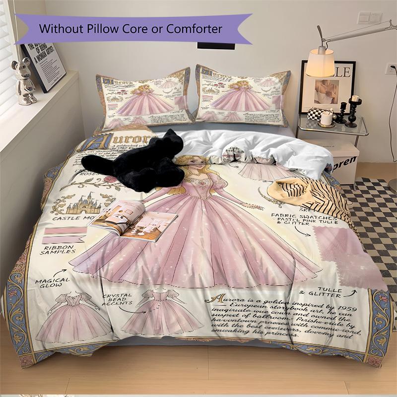 3pcs Auroras Ball Gown Bedding Set, Includes One Quilt Cover and Two Pillowcases, Bedroom and Guest Room Decoration. T72301176