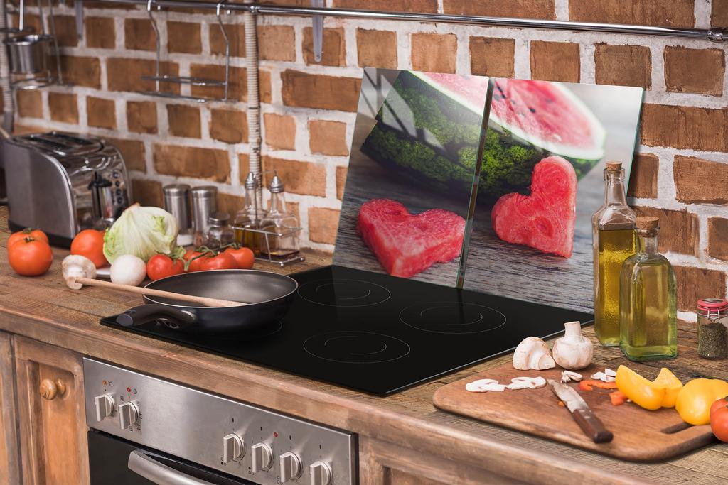 GLAS-KOCHFELD-SCHUTZPLATTE 70x52 WASSERMELONE