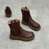 New Round Toe Thickened and Warm Thick-soled Mid-calf Women's Boots Made of Cotton Shoes