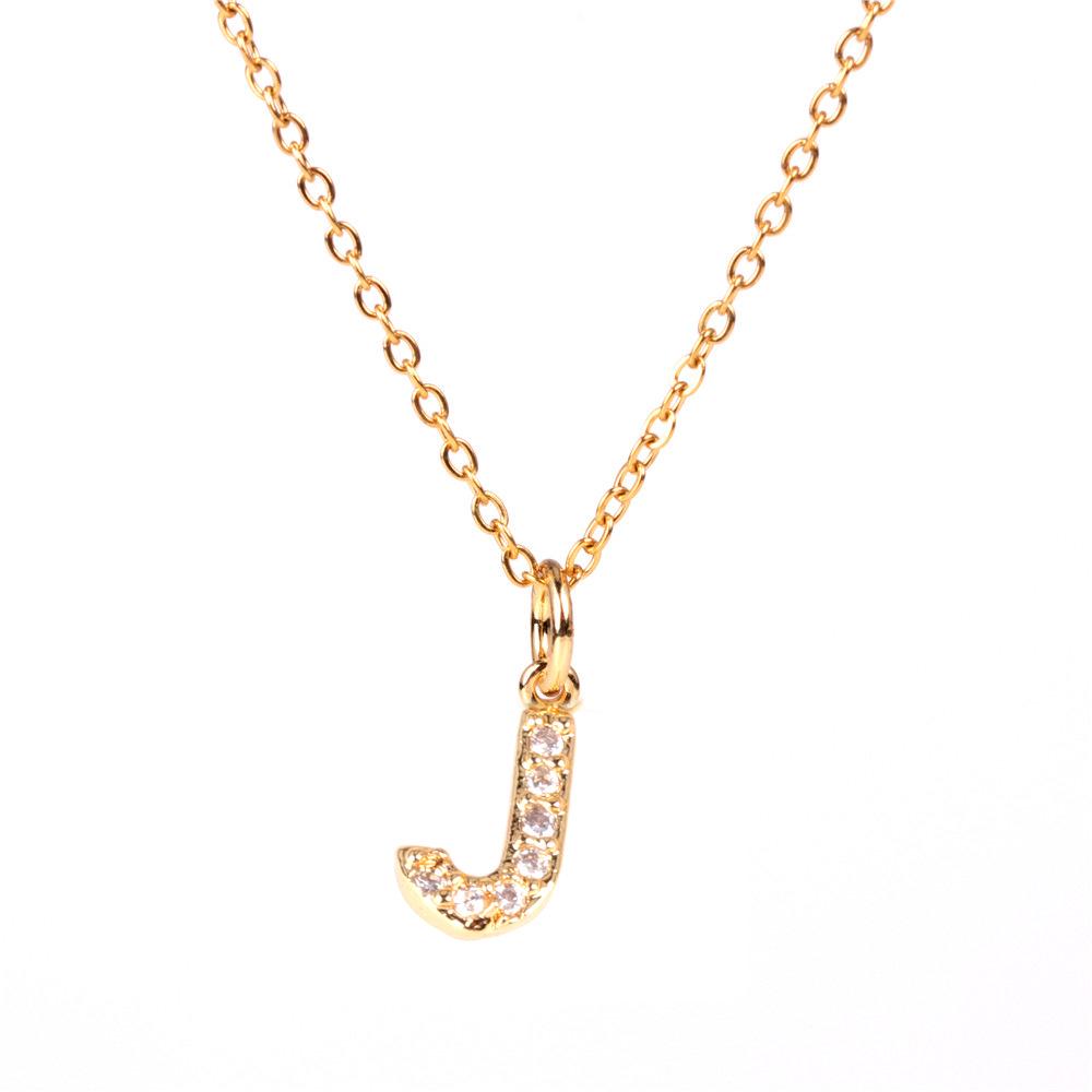 New Diamond Clavicle Necklace with 26 Alphabet Pendants - Stylish European and American Jewelry
