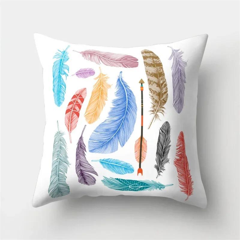 Creative Feather Pattern Pillowcase Interior Decoration Office Living Room Home Pillowcase