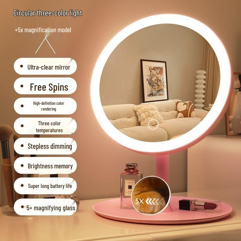 Tabletop LED Makeup Mirror: High-Definition, Compact Mirror for Dressing Table