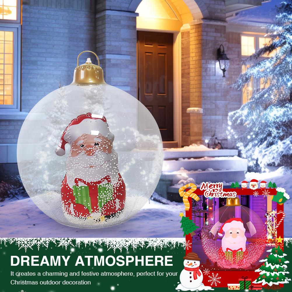 Christmas Luminous Inflatable Decorative Ball with LED Light Large PVC Decorated Ball Ornaments