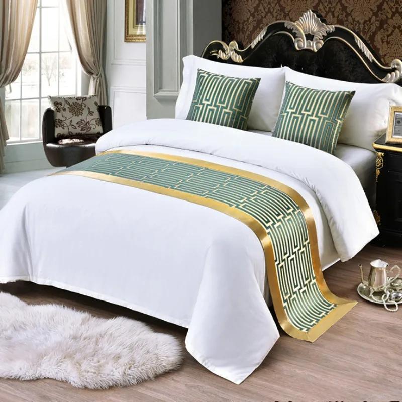 Chinese Style Fashion High Quality Bed Flag Hotel Cupboard Table Runner Decor for Home Parlor Wedding Room No Pillowcase
