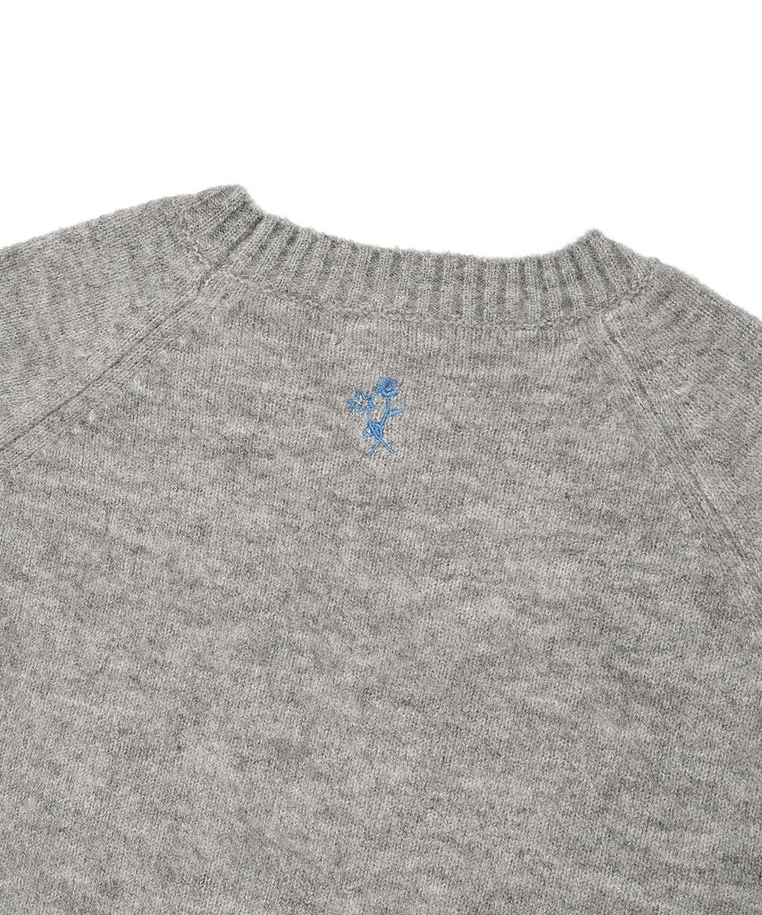 WACKY WILLY Women'S Hairy Lettering Embroidery Pullover Grey