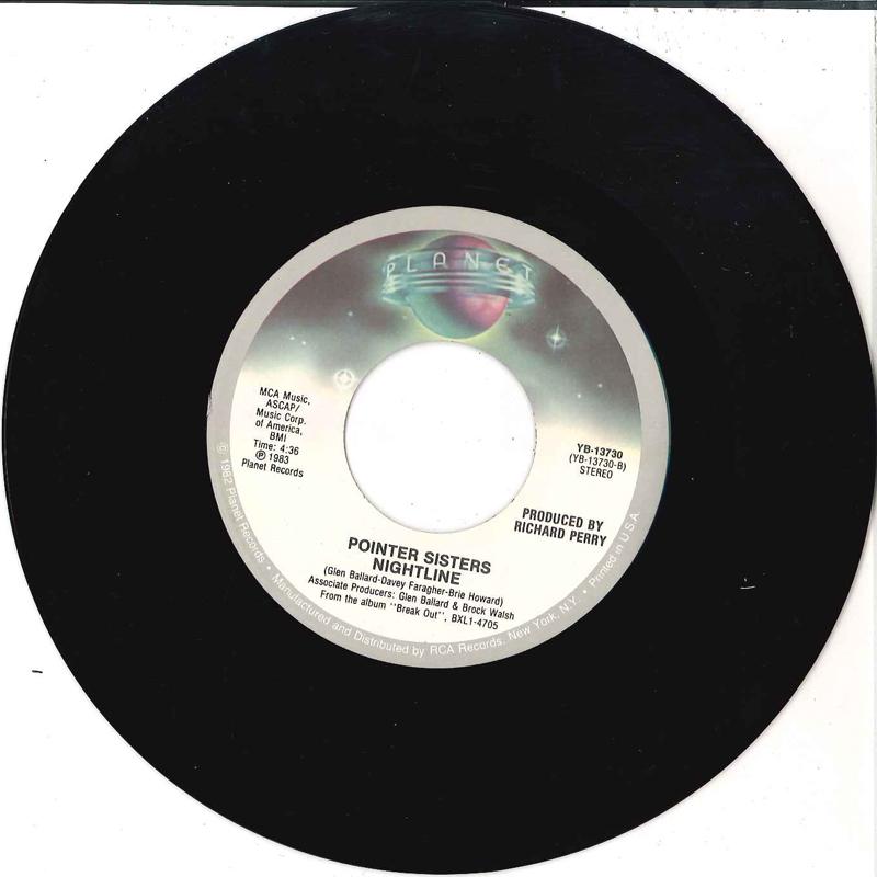 

7inch Record POINTER SISTERS - Automatic / Nightline YB13730 PLANET 1983 US Jazz Used