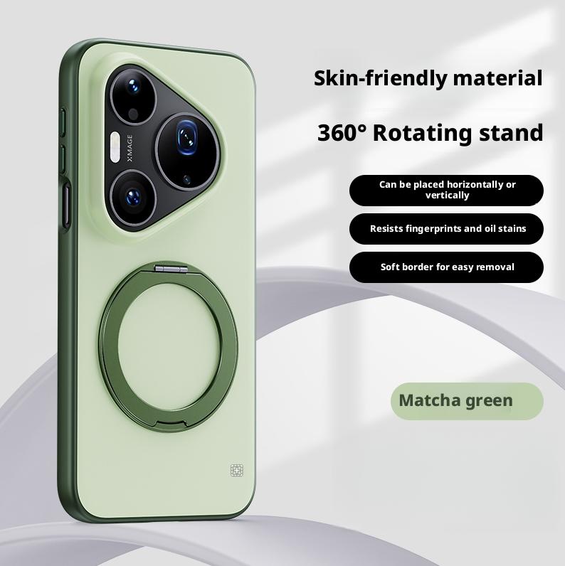 For Huawei Pura 90 Pro Max and Pura 90 Pro Case Anti-Fingerprint Anti-Oil Magnetic 360° Rotatable Stand Fine Grip Soft Cover
