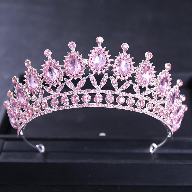 Baroque Vintage Crystal Tiaras And Crowns Rhinestone Queen Pageant Prom Diadem Crown Bridal Wedding Hair Accessories Jewelry