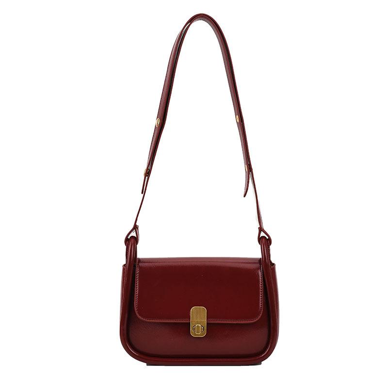 Textured Red Small Bag Women's 2026 Spring and Summer New Versatile Oblique Span Bag Single Shoulder Underarm Small Square Bag