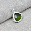 Peridot Gemstone Pendant 925 Sterling Silver Handmade Lab-Created Jewelry For Anniversary Gift
