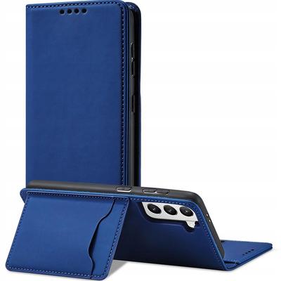 Magnet Card Case Etui Do Samsung Galaxy S22+ (S22 Plus) Pokrowiec Portfel Na Karty Kartę Podstawka Niebieski
