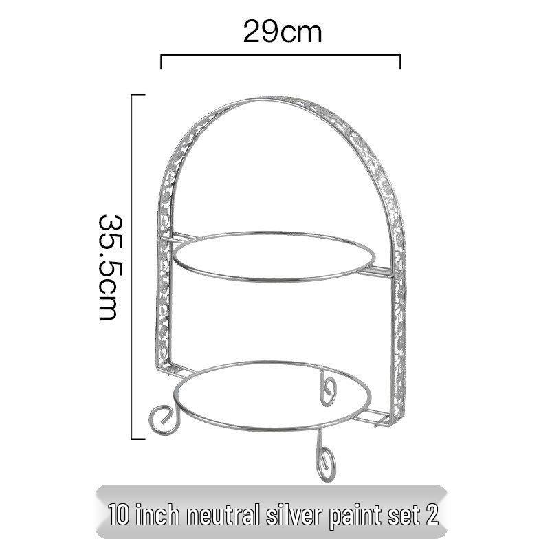 European-Style Iron Art Double-Layer Cake and Pastry Stand