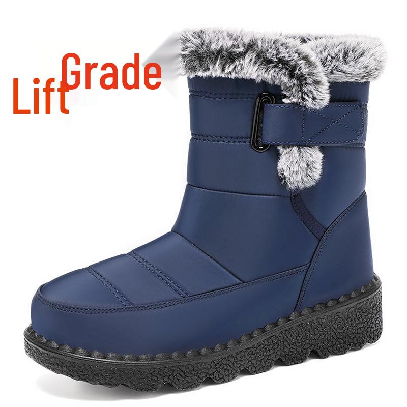 Women's Fleece-Lined Snow Boots - Plus Size, Polyurethane, Long Tube, Warm, and Cold-Proof