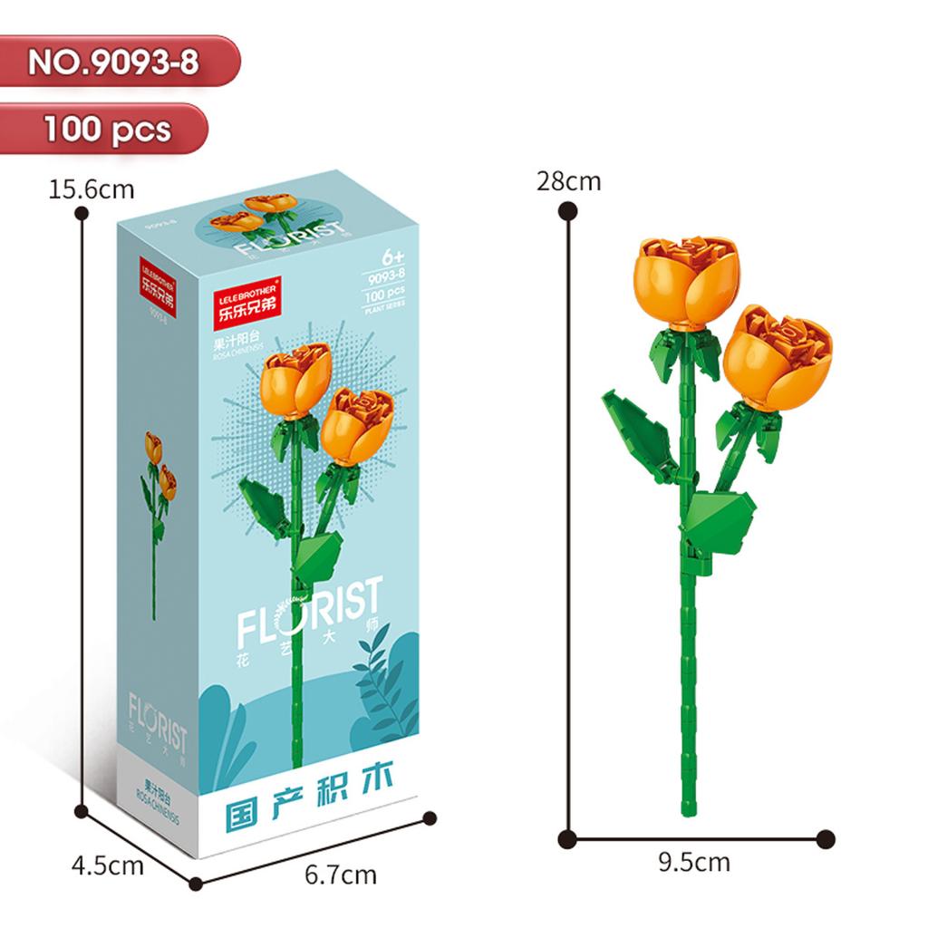 Hot Creative Small Building Block Flower Art Classic Brick Mini Potted Plant Gift For Girls Desk Decoration Simple Assembly Toys