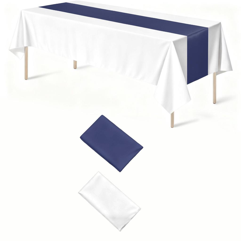 Disposable Polka Dot Tablecloth with Polyester Table Runner Waterproof Oil-Proof for Party Dining Table Decoration