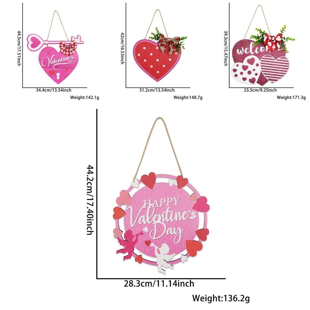 Charmantes Valentinstags-Willkommensschild aus Holz in Herzform mit entzückender Schleife zur Heimdekoration