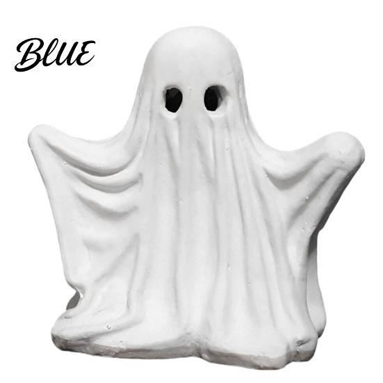 Vintage Style Figurine Halloween Ghost Figurine Spooky Cute Statue Retro White Small Windowsill Decor Ornament for Home Tabletop Fireplace