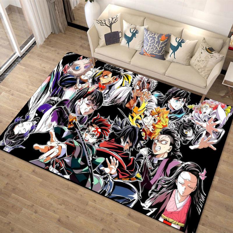 Demon Slayer Carpet Rug for Living Room Bedroom Home Sofa Decoration,Kids play Non-slip Floor Mat