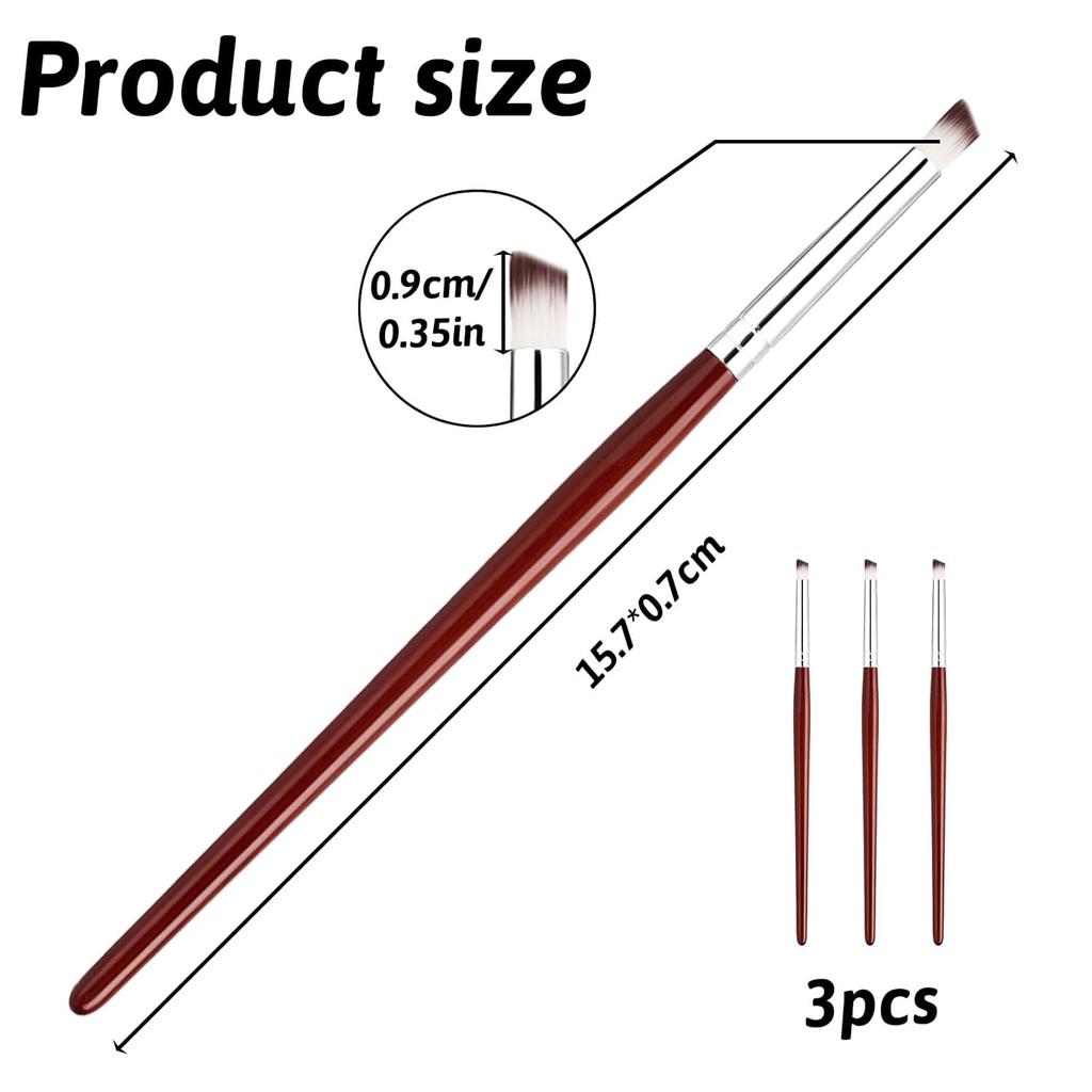 3 Pcs Nail Art Brush Ombre Nail Brush Wooden Ombre Nails Art Gradient Painting Brushes Gradual Color Blooming Nails Drawing Pen Manicure Gel Polish