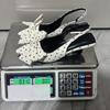 2026 Polka Dot Bow Stiletto Sandals, Pointed Closed-Toe with Back Strap