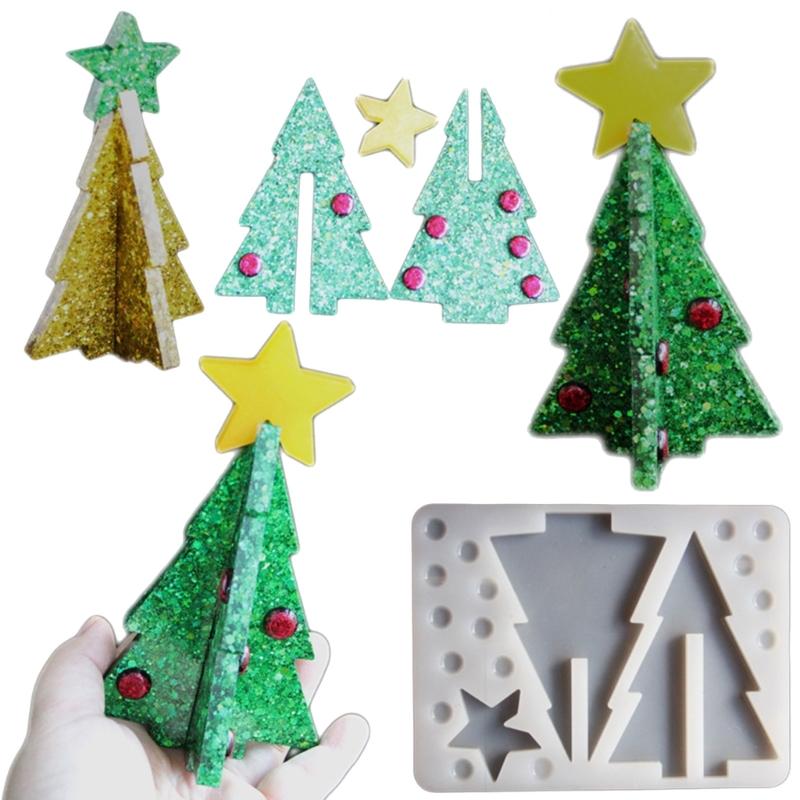 Christmas Tree 3D Puzzle Ornament Silicone Mold Perfect for Handcrafting Christmas Decorations for Home or Office