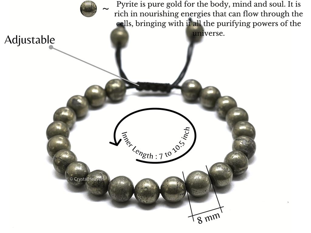 Zertifiziertes Natürliches Heilendes Pyrit Kristallarmband Für Damen Herren