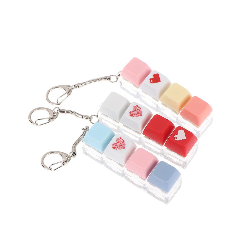 Mechanical Keyboard Switch Keychain Set Stress Relief Toys Diy Pressing Sensory Keyring For Adults