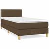 3140500 vidaXL Lit à sommier tapissier avec matelas Marron foncé 90x190 cm