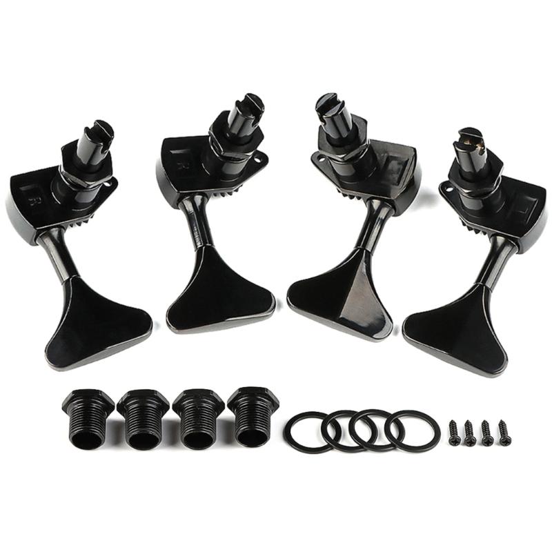 Electric Bass Tuner Peg 4 String Bass Machine Head Knobs Open Gear Bass Tuning Pegs for Electric Guitar Bass Hardware
