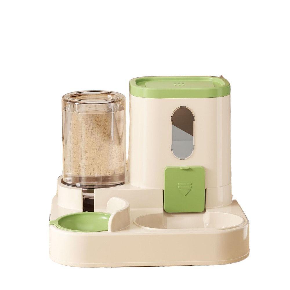 

Разделение сухого и влажного 2 в 1 Диспенсер для кошачьего корма Большой емкости Диспенсер для воды для домашних животных Для кошек Собак зелёный