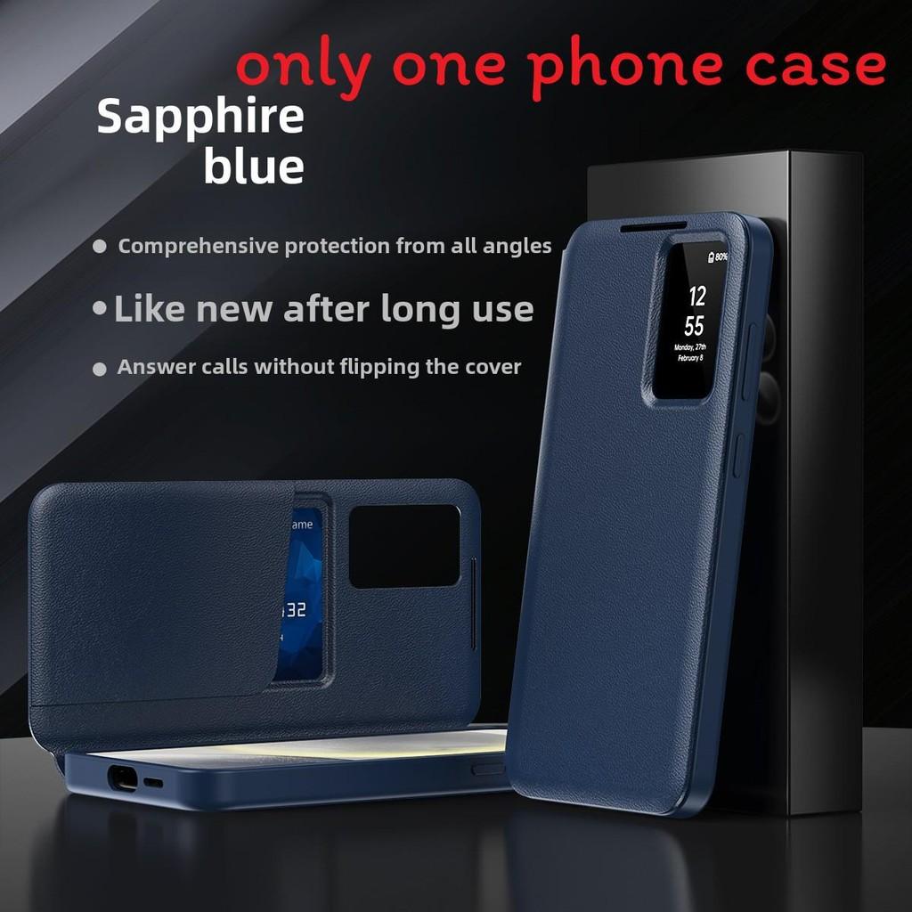 

Чехол для телефона Samsung Galaxy A56 с зажимом для карт и интеллектуальным окошком синий