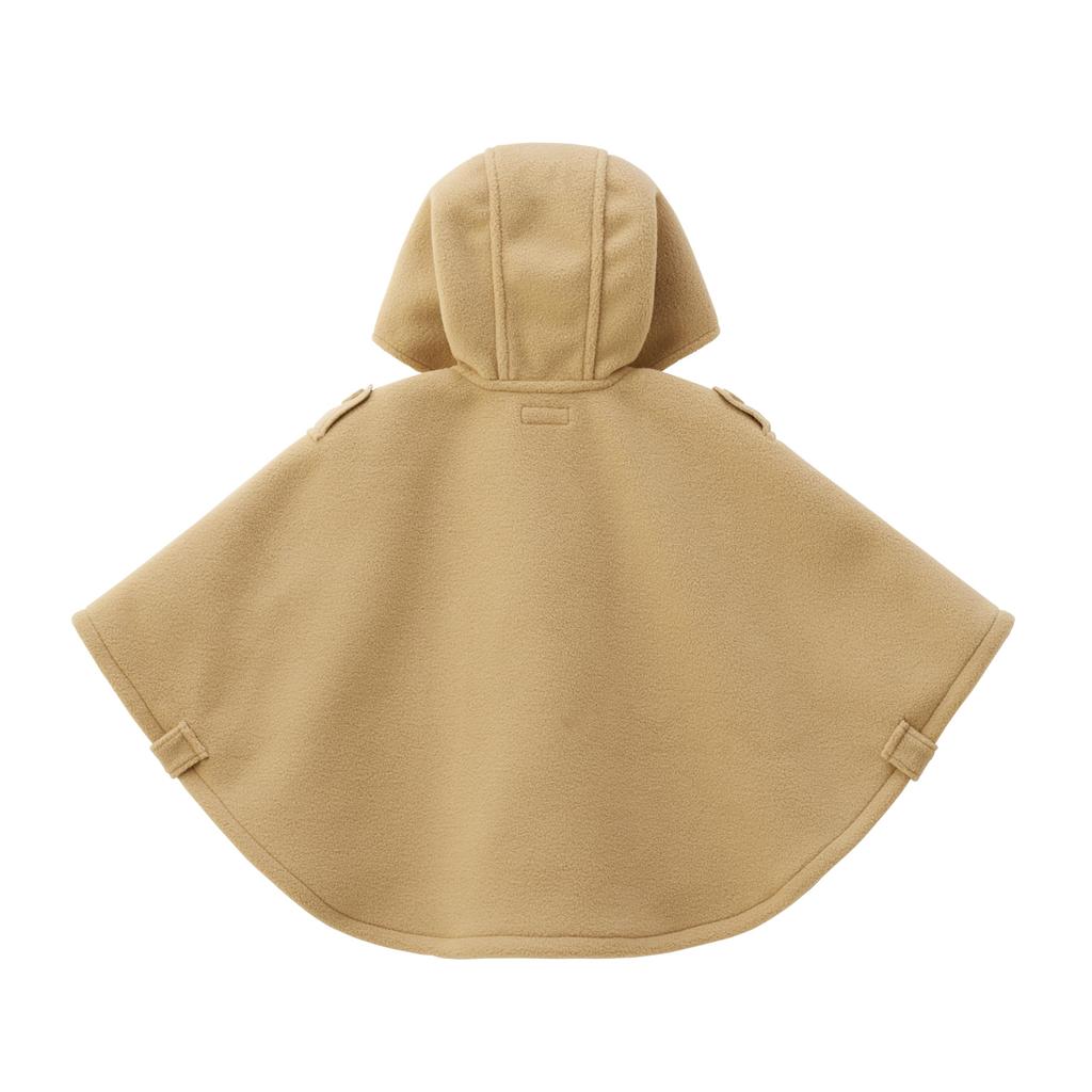 Cloak Cape Poncho Outer Fleece Made in Japan Boys Girls Baby Kids Clothing M Beige [MIKI HOUSE] Children's 10-3861-494 (90-100cm)