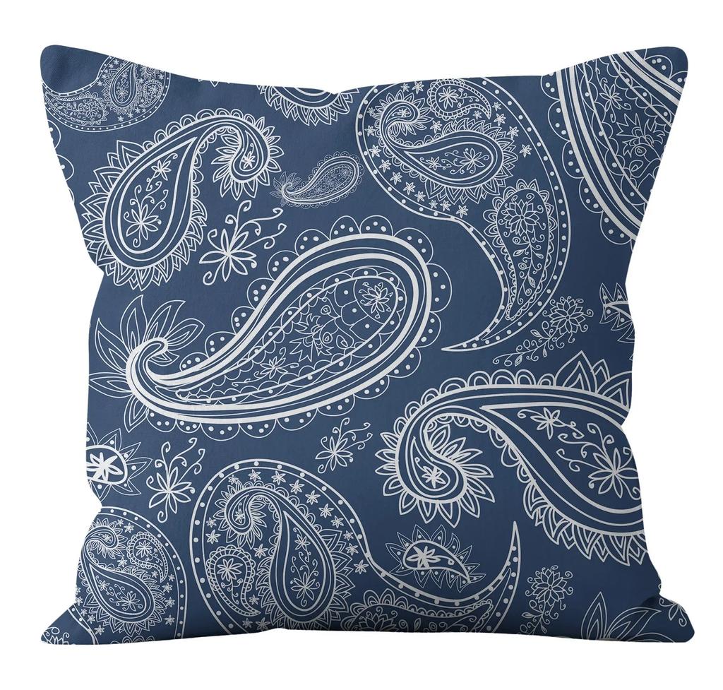 Modern Fashion Nordic Sofa Simple Cushion Cover Living Room Decoration Pillow Cover Navy Blue Geometric Pillow Cover