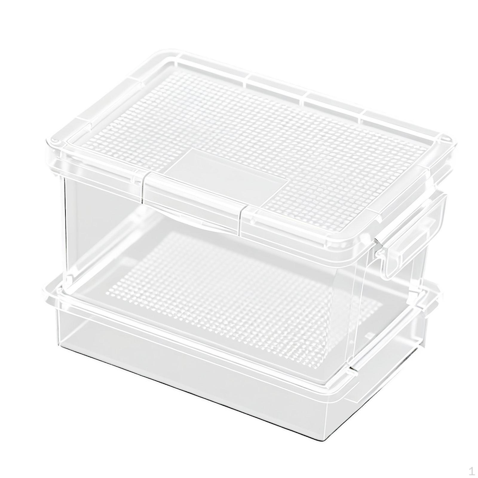 

Reptile Feeding Box Storage Portable Lightweight Feeder Cage for Cricke Raising