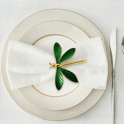 Dragonfly Napkin Ring Metal Springtime Napkin Holder Green Dragonfly Napkin Ring for Table Settings Wedding Holiday Dinners Decoration