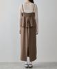 Bis Tuck Gathered Peplum Camisole Dark Brown Women's Dress, BVE35010, (Size 20)