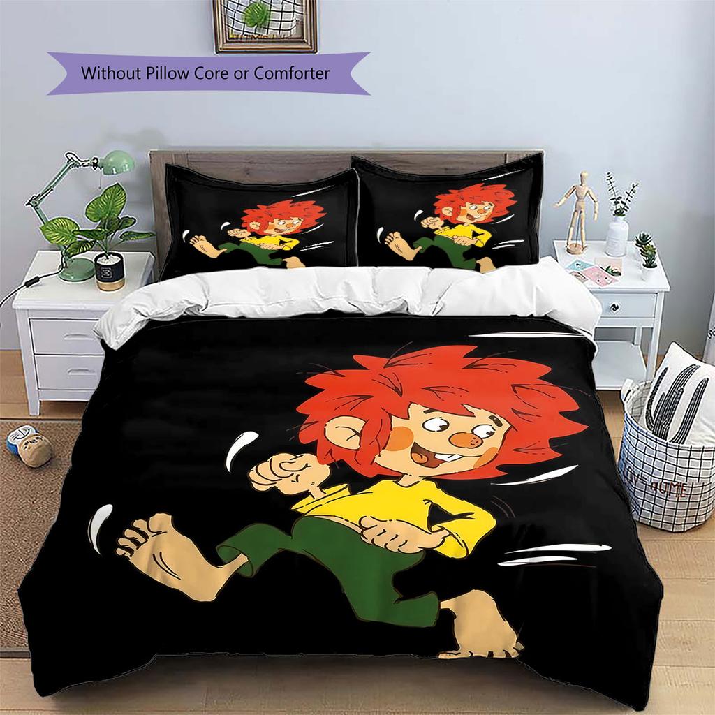 Meister Eder und sein Pumuckl Pattern Bedding,Quilt Set Quilt Cover Pillowcase Home Birthday Gift(1 * duvet cover + 2 * pillowcase, without core)