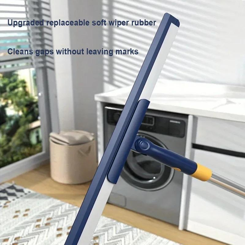 Silikon Teleskopisk Skrapa Mopp, Multifunktionell Fönsterrengöring, Torr & Våt Användning för Badrum Kök, Effektiv Skrapverktyg