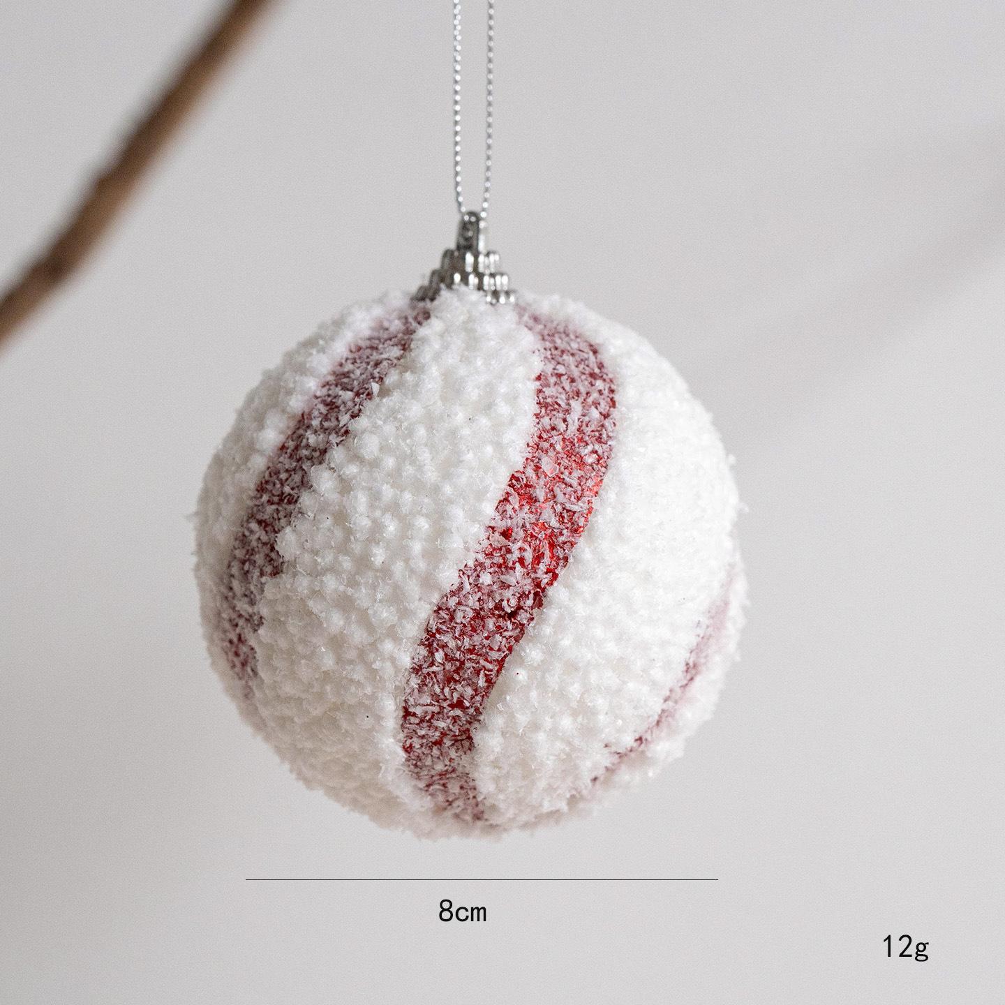 

Lightweight Foam Christmas Ornament Ball Hand Painted Striped Design Decoration for Tree and Home Holiday Display 8cm