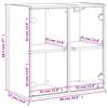 Wall Cabinet with Glass Doors Concrete Grey 68 x 37 x 68.5 cm